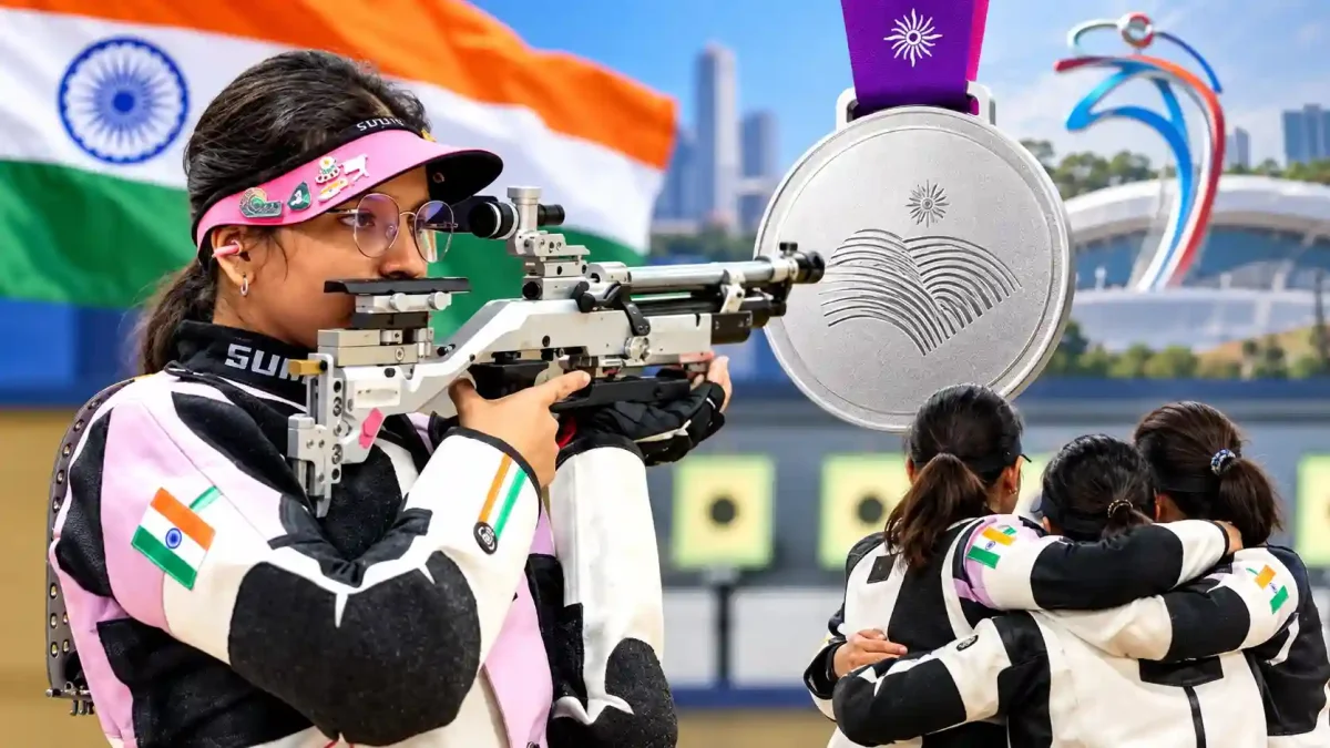 एशियन गेम्स 2026: पहले ही दिन भारत की झोली में आया मेडल, महिला शूटिंग टीम ने जीता सिल्वर