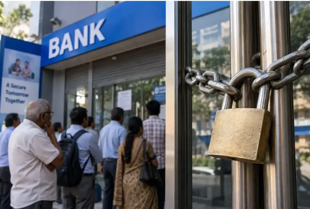 बैंक हड़ताल का बड़ा असर: आज ठप रहेंगे कामकाज, जानिए आपके कौन-से काम रुकेंगे