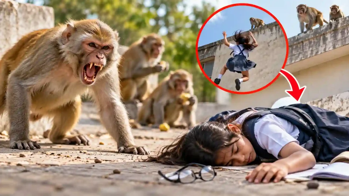 फर्रुखाबाद में बंदरों का आतंक: जान बचाने के प्रयास में छत से गिरी छात्रा, दर्दनाक मौत