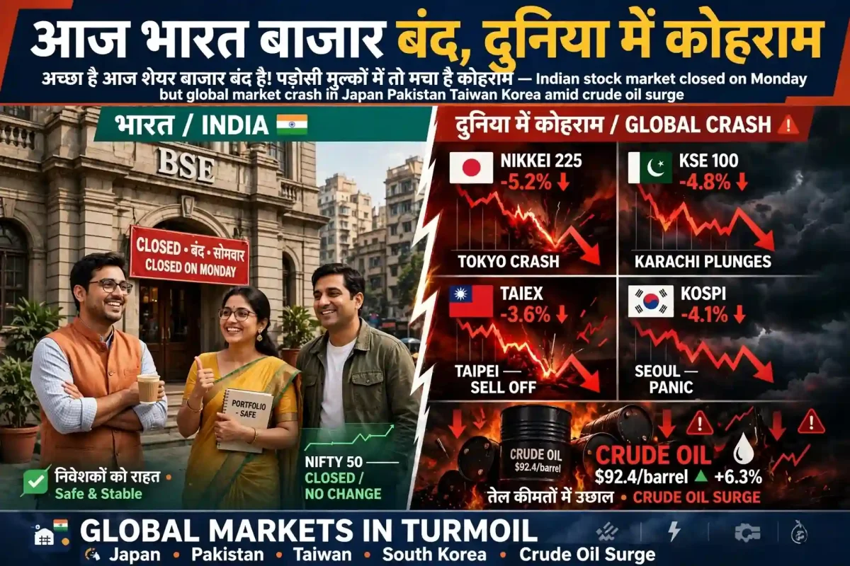 ग्लोबल मार्केट में कोहराम, क्रूड ऑयल में आग; राहत की सांस ले रहे भारतीय निवेशक
