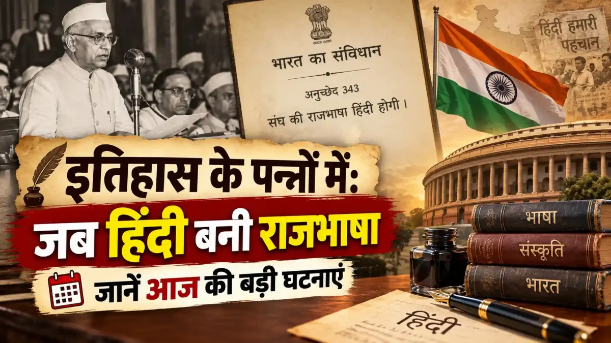 14 September इतिहास के पन्नों में: जब हिंदी बनी राजभाषा, जानें आज की बड़ी घटनाएं
