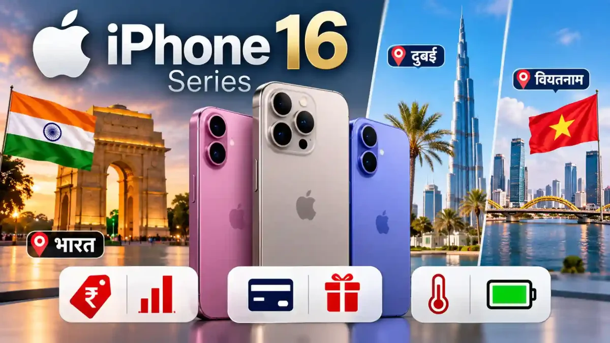 iPhone 16 Series भारत में बिक्री: दुबई व वियतनाम से रेट तुलना, बैंक कैशबैक व हीटिंग/बैटरी रियलिटी