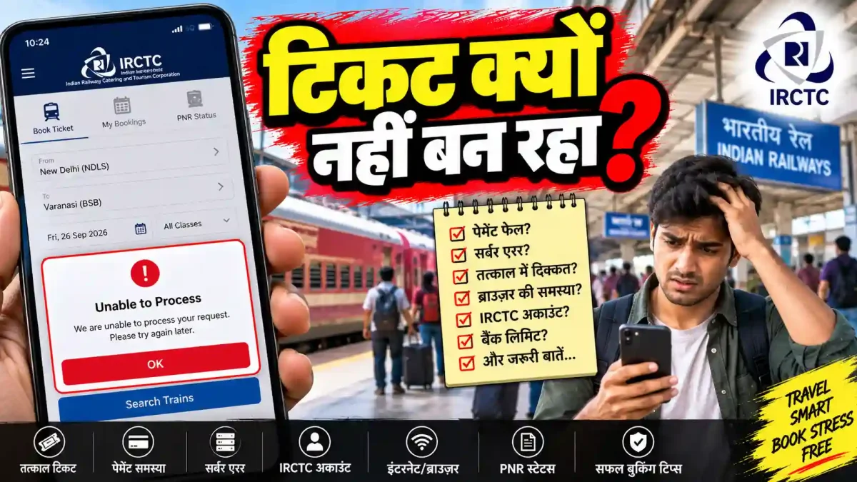 IRCTC Ticket Booking Error: क्यों आ रहा Unable to Process? जानें 7 बातें