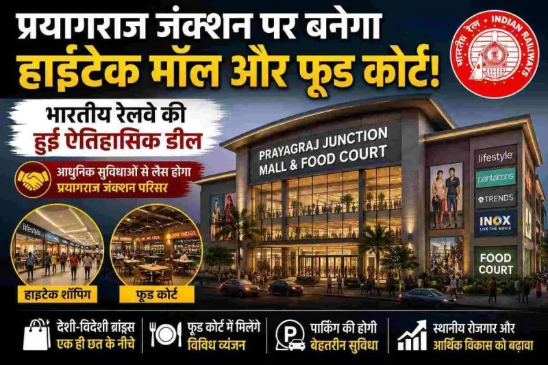 प्रयागराज जंक्शन पर बनेगा हाइटेक मॉल और फूड कोर्ट, भारतीय रेलवे की हुई ऐतिहासिक डील