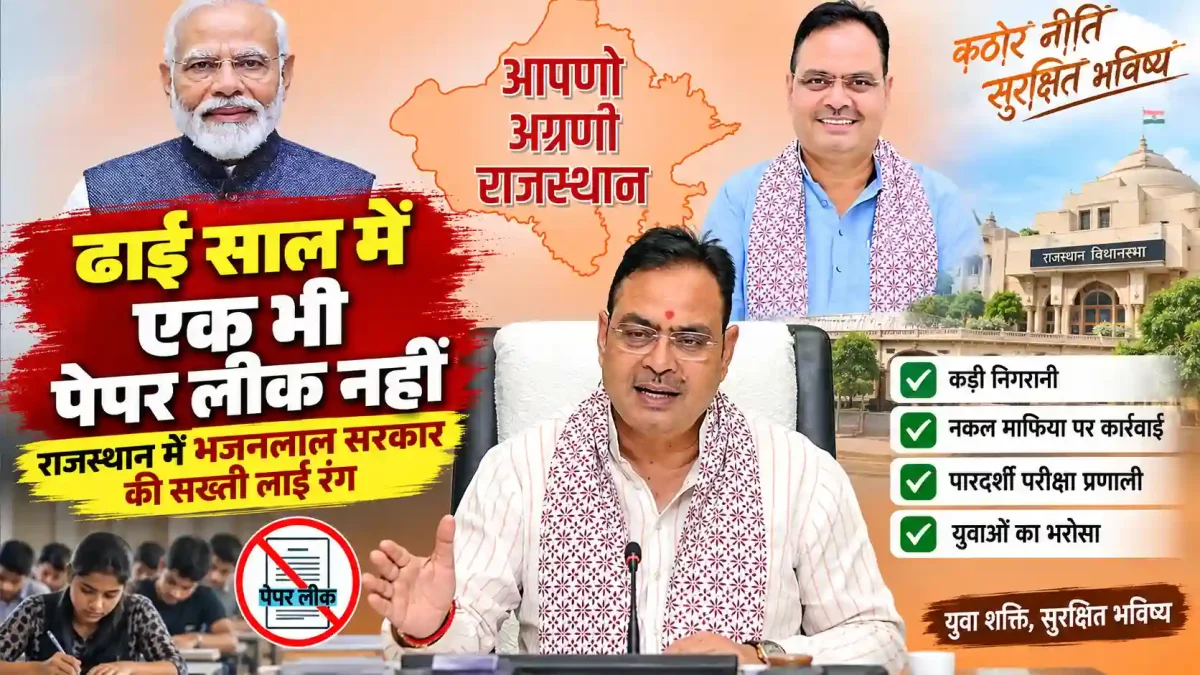 ढाई साल में एक भी पेपर लीक नहीं: राजस्थान में भजनलाल सरकार की सख्ती लाई रंग