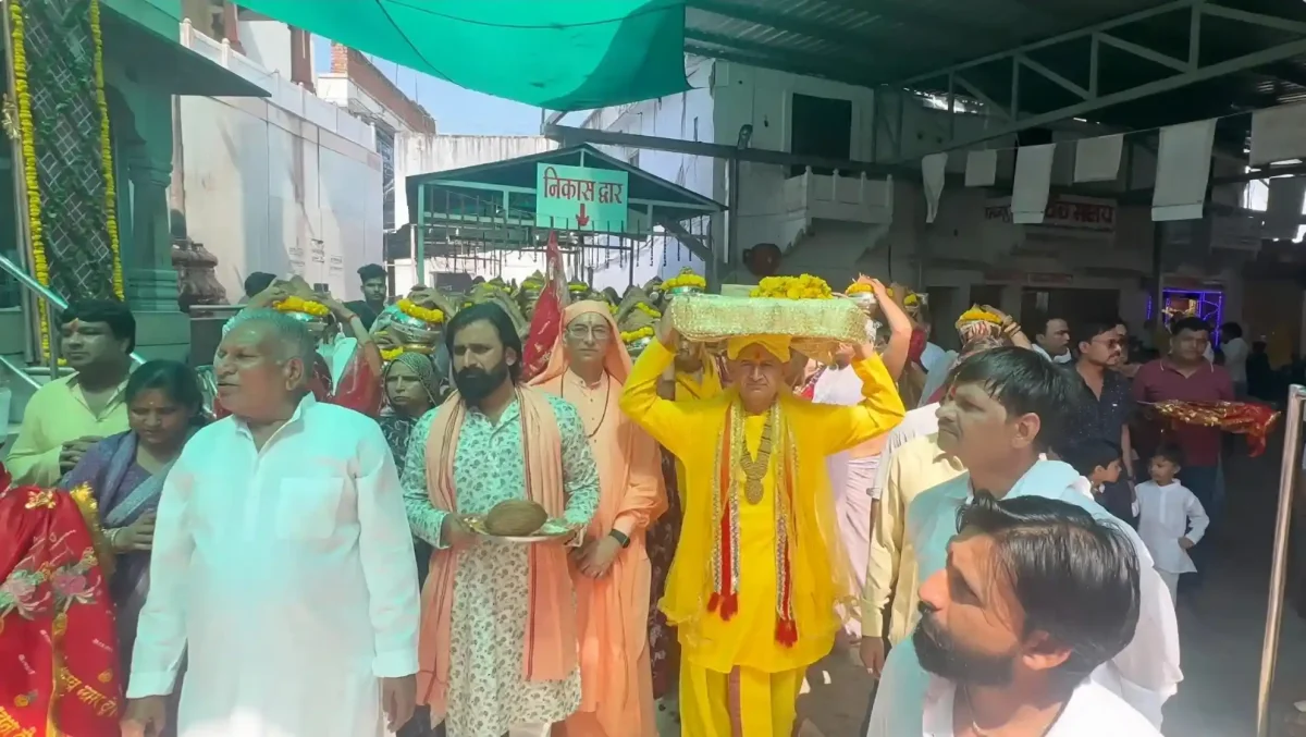 श्रीकृष्ण जन्मभूमि के लिए राजस्थान पहुंची रजत शिला, भव्य स्वागत