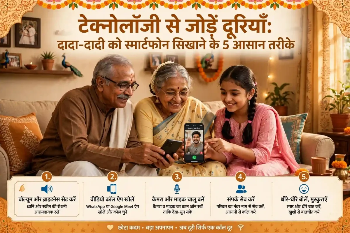 बुजुर्गों को सिखाएं स्मार्टफोन चलाना, ये 5 आसान तरीके बदल देंगे जिंदगी