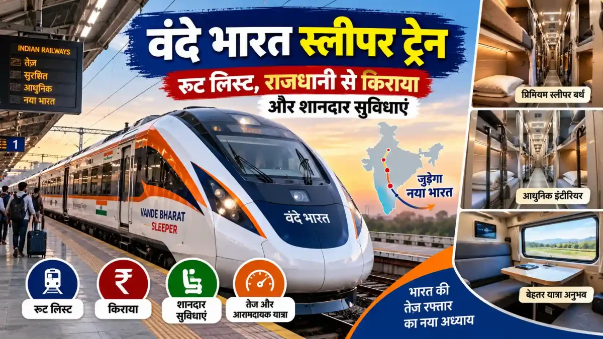 वंदे भारत स्लीपर ट्रेन: रूट लिस्ट, राजधानी से किराया और शानदार सुविधाएं