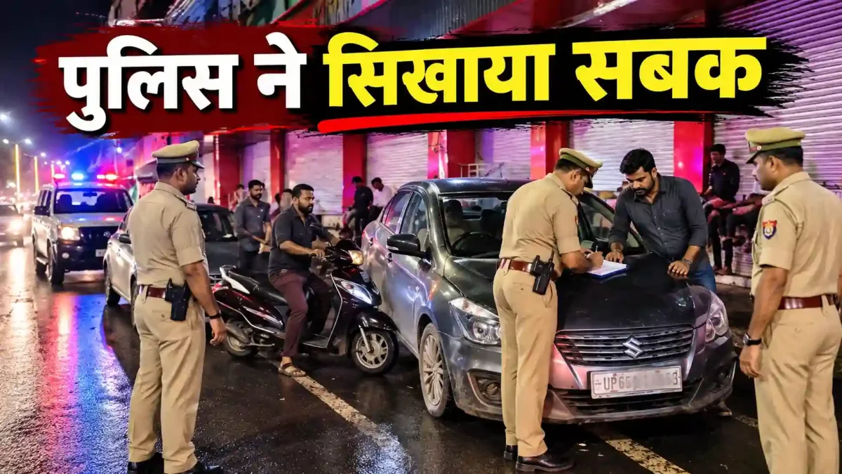 वाराणसी में बोनट पर ड्रिंक और रील का भूत उतरा, पुलिस ने सिखाया सबक
