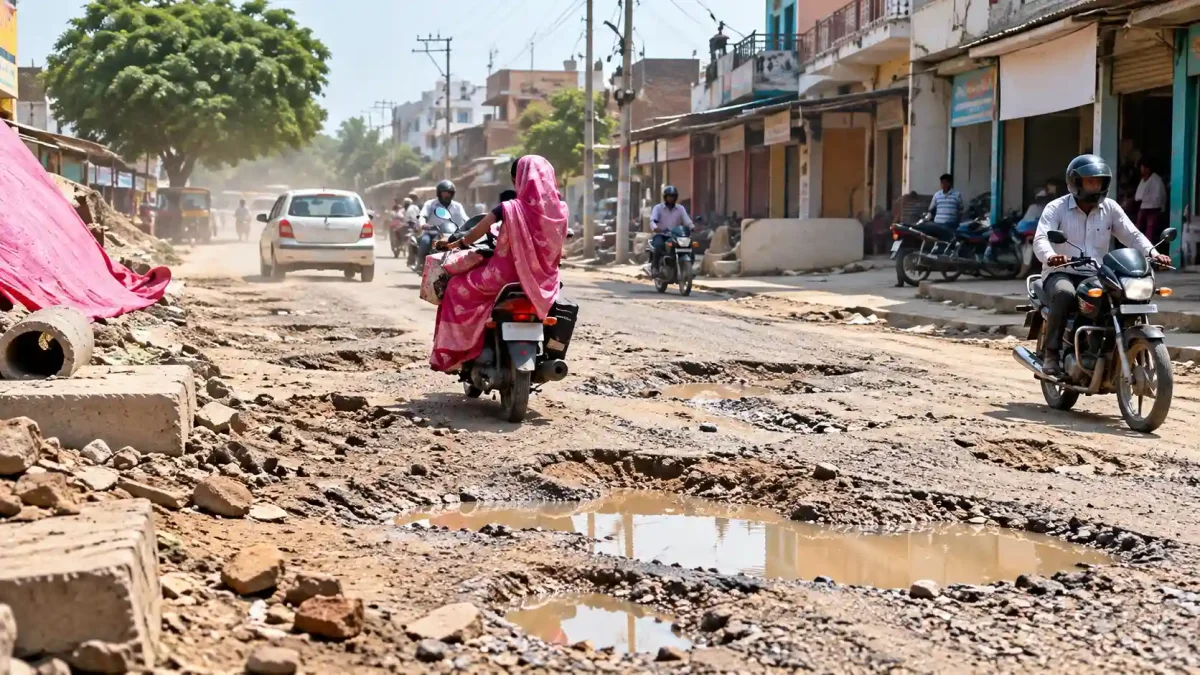 वाराणसी में रविदास जन्मस्थली मार्ग बदहाल, धूल और गड्ढों से जनता परेशान
